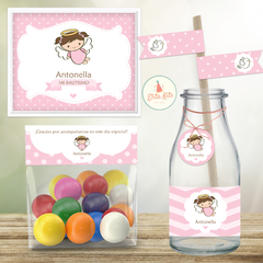 Kit Imprimible Angel Angelito Nena Bautismo decoracion Mesa dulce