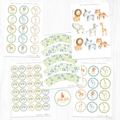 Kit Imprimible Animalitos de la Selva Bebé