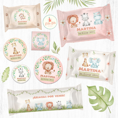 Kit imprimible selva jungla safari nena decoracion golosinas candybar