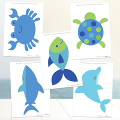 Kit imprimible fondo del mar animalitos decoración cumpleaños