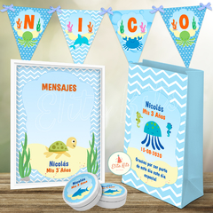 Kit imprimible animalitos del mar nene