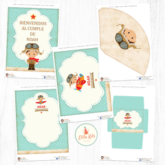 Kit imprimible aviador decoracion cumpleaños candybar