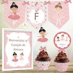 Kit Imprimible Bailarina Clasica Ballet decoracion cumpleaños