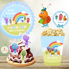 Kit Imprimible Bichikids decoración torta topper torta