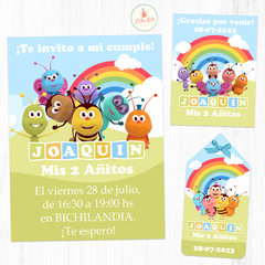 Kit Imprimible Bichikids tarjetas invitacion digital