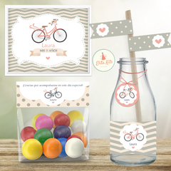 Kit Imprimible Bicicleta Flores Vintage Decoracion Mesa Dulce