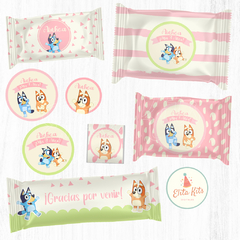 Kit imprimible Bluey Nena decoración golosinas candybar