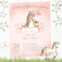 Kit imprimible Caballos Flores Nenas