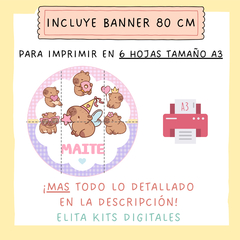 Kit imprimible Capibara Carpinchos + Banner Circular en internet