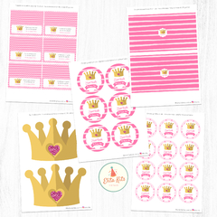 Kit imprimible corona princesa, personalizado en internet