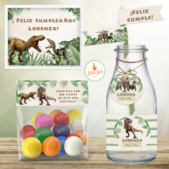 Kit imprimible Dinosaurios Jurasicos + Banner Circular Fondo Mesa Dulce Candybar - tienda online