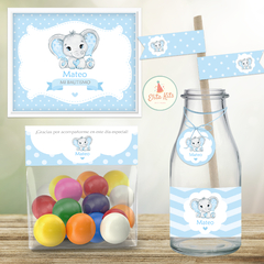 Kit Imprimible Elefante Bebe Bautismo Baby Shower