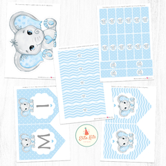 Kit Imprimible Elefante Bebe Bautismo Baby Shower