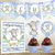Kit imprimible elefante acuarelas azul decoración bautismo baby shower