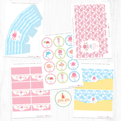 Kit imprimible fondo del mar nena + banner circular - Kits Imprimibles - Elita Kits Digitales