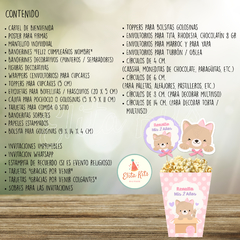 Kit imprimible Gatita Moño Rosa, personalizado - Kits Imprimibles - Elita Kits Digitales