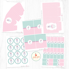 Kit Imprimible Gatita Marie + Banner Circular Fondo Mesa Dulce - Kits Imprimibles - Elita Kits Digitales