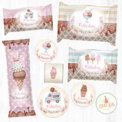 Kit imprimible Helados Heladitos decoración golosinas candybar