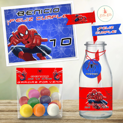 Kit Imprimible Hombre Araña + Banner Circular Fondo Mesa Dulce Candybar - Kits Imprimibles - Elita Kits Digitales