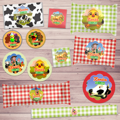 Kit imprimible La Granja de Zenón + Banner Circular Fondo Mesa Dulce - Kits Imprimibles - Elita Kits Digitales