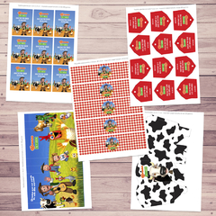 Kit imprimible La Granja de Zenón + Banner Circular Fondo Mesa Dulce - comprar online