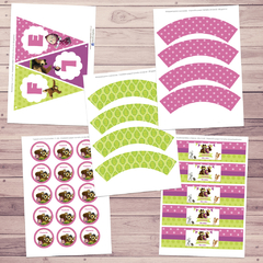 Kit imprimible Masha y El Oso 2 + Banner Circular Fondo Mesa Dulce Candybar - comprar online