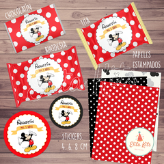 Kit imprimible Mickey Mouse + Banner Circular Fondo Mesa Dulce Candybar - tienda online