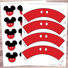 Kit imprimible Mickey Mouse + Banner Circular Fondo Mesa Dulce Candybar en internet