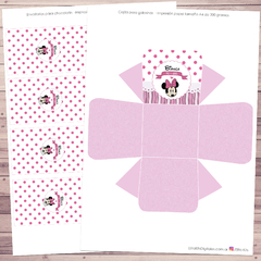 Kit imprimible Minnie Mouse decoracion cumpleaños candybar