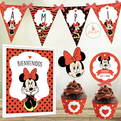 Kit Imprimible Minnie Mouse Roja Decoracion cumpleaños