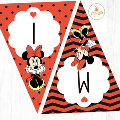 Kit Imprimible Minnie Mouse Roja + Banner Circular Fondo Mesa Dulce Candybar en internet