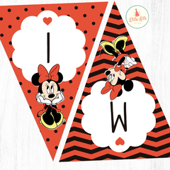 Kit Imprimible Minnie Mouse Roja Banderines