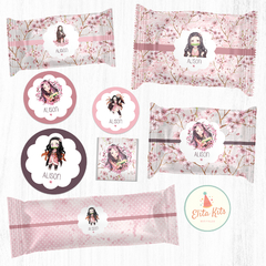 Kit Imprimible Nezuko Kamado decoración golosinas candybar