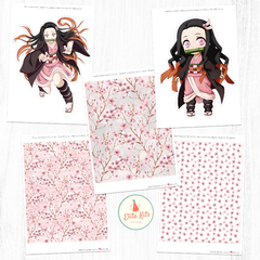 Kit Imprimible Nezuko Kamado decoración cumpleaños