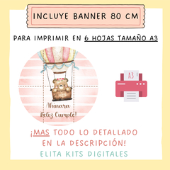 Kit imprimible Osita en Globo + Banner Circular - comprar online