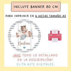 Kit imprimible Osito Aviador 2 + Banner Circular - comprar online