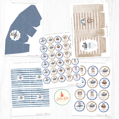 Kit imprimible Osito Aviador + Banner Circular - Kits Imprimibles - Elita Kits Digitales