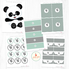 Kit Imprimible Osito Panda Nene