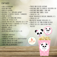 Kit imprimible Panda Nena Rosa, personalizado - comprar online