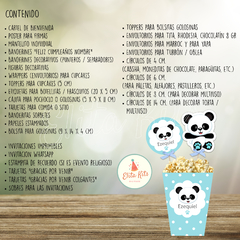 Kit imprimible Panda Nene Celeste, personalizado - comprar online