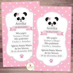 Kit imprimible Panda Nena Rosa