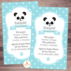 Kit imprimible Panda Nene Celeste