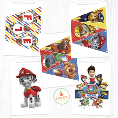 Kit imprimible Patrulla Canina Paw Patrol + Banner Circular Fondo Mesa Dulce Candybar en internet