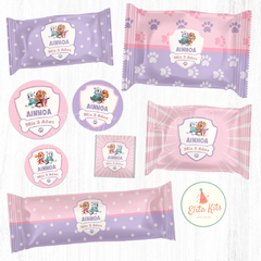 Imagen de Kit imprimible Patrulla Canina Skye y Everest + Banner Circular Fondo Mesa Dulce Candybar
