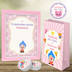 Kit imprimible Plim Plim Nena + Banner Circular Fondo Mesa Dulce Candybar - comprar online