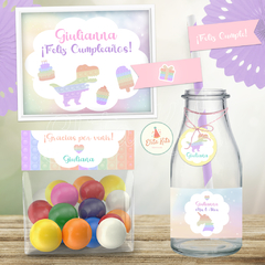 Kit imprimible Pop It Pastel + Banner Circular Fondo Mesa Dulce Candybar - tienda online