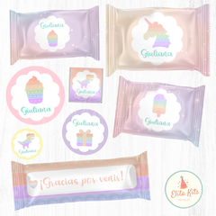 Imagen de Kit imprimible Pop It Pastel + Banner Circular Fondo Mesa Dulce Candybar