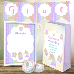 Kit imprimible Pop It Pastel + Banner Circular Fondo Mesa Dulce Candybar - comprar online