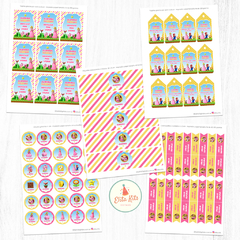 Kit Imprimible Princesa Peach + Banner Circular Fondo Mesa Dulce - tienda online