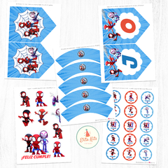 Kit imprimible Spidey + Banner Circular Fondo Mesa dulce en internet